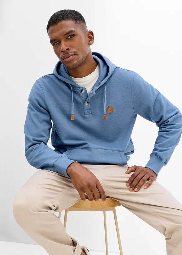 Sweat &agrave; capuche et d&eacute;tails enduits, bonprix