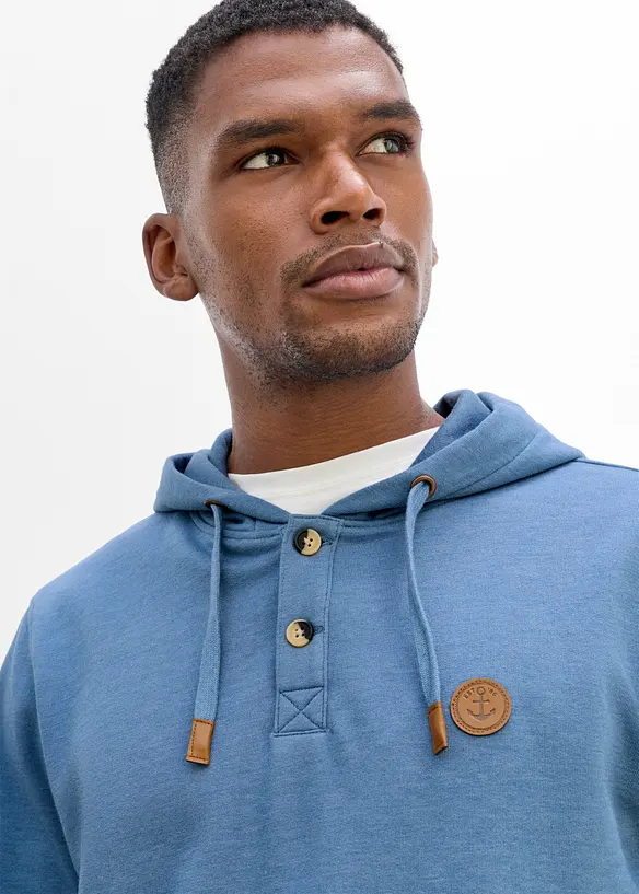 Sweat &agrave; capuche et d&eacute;tails enduits, bonprix