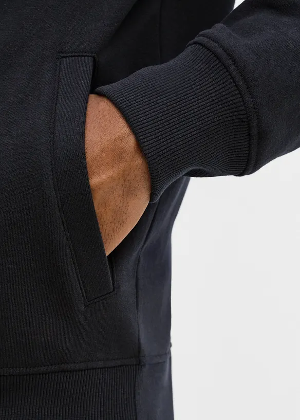 Sweat zipp&eacute; &agrave; col montant et d&eacute;tails enduits, bonprix
