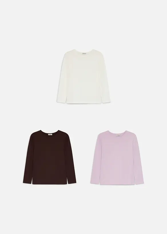 Lot de 3 T-shirts manches 100% coton, bonprix