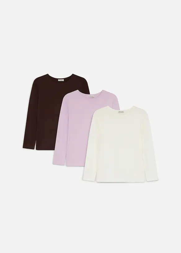 Lot de 3 T-shirts manches 100% coton, bonprix