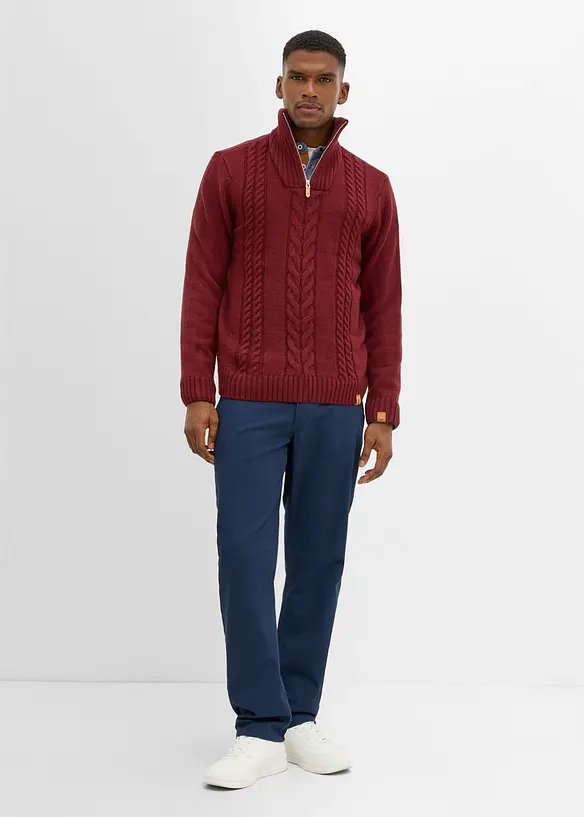 Pantalon chino extensible, ample et droit, bonprix