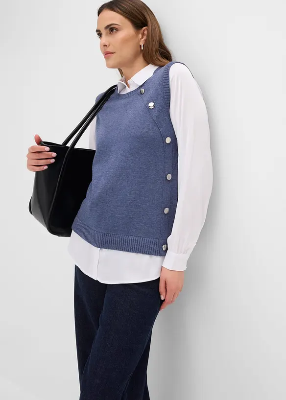 Pullover mit Blusen-Einsatz, bonprix
