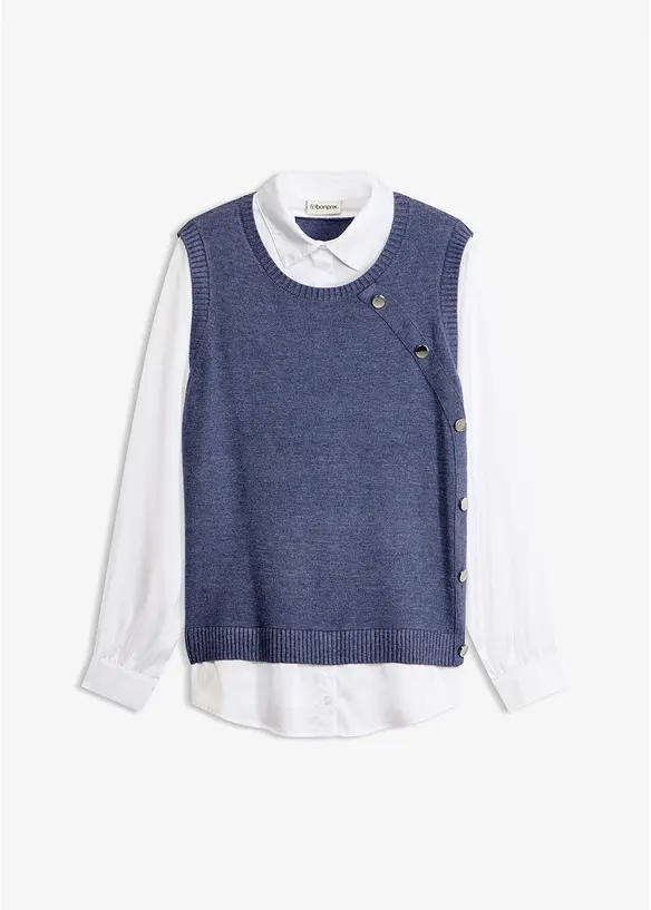 Pullover mit Blusen-Einsatz, bonprix