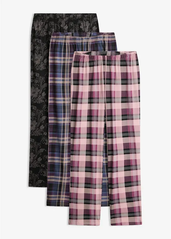 Pyjamahose aus reiner Baumwolle (3er Pack), bonprix