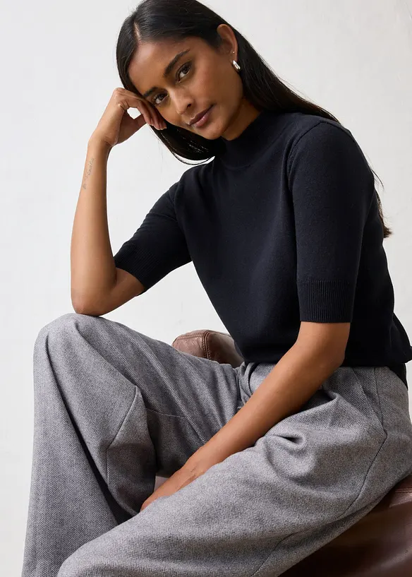 Rollkragenpullover aus weichem Woll-Mix, bonprix