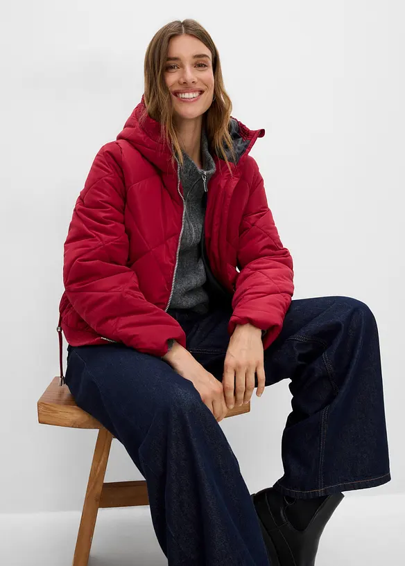 Veste matelass&eacute;e courte avec doublure contrastante, bonprix