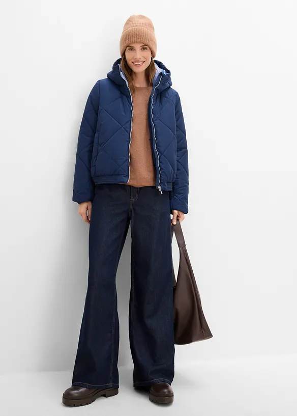 Veste matelass&eacute;e courte avec doublure contrastante, bonprix