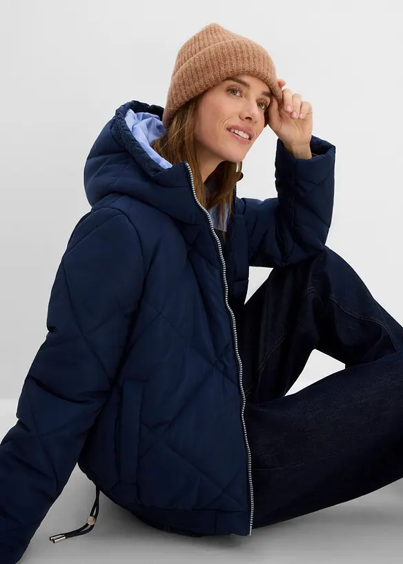 Veste matelass&eacute;e courte avec doublure contrastante, bonprix