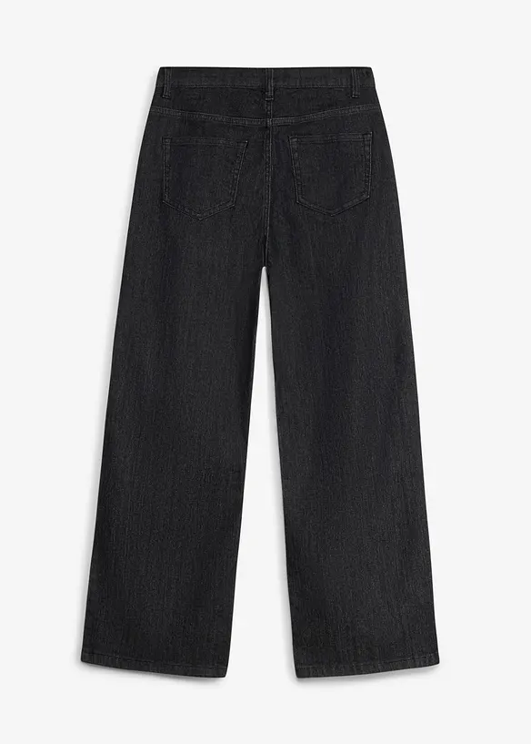 Wide-Leg-Jeans Mid Waist, bonprix