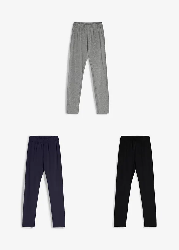 Leggings aus elastischem Bio-Baumwoll-Mix (3er Pack), bonprix