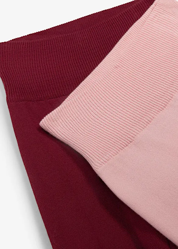Lots de 2 pantalons &eacute;volutifs en maille de coton m&eacute;lang&eacute;, bonprix