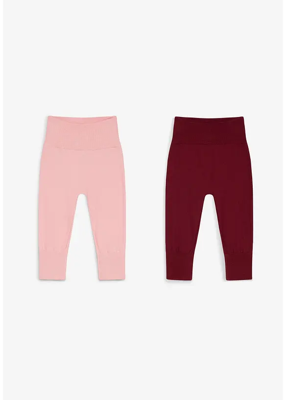 Lots de 2 pantalons &eacute;volutifs en maille de coton m&eacute;lang&eacute;, bonprix