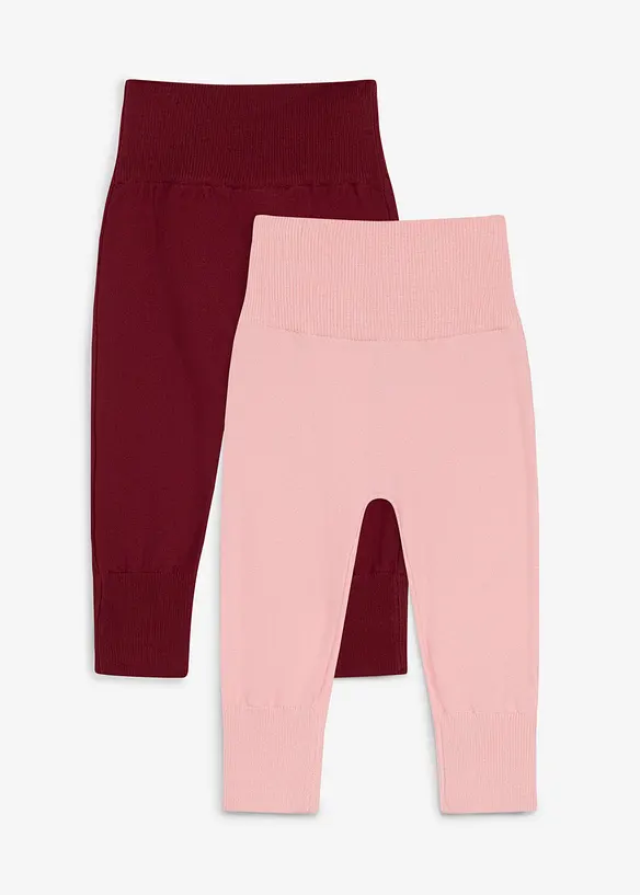Lots de 2 pantalons &eacute;volutifs en maille de coton m&eacute;lang&eacute;, bonprix