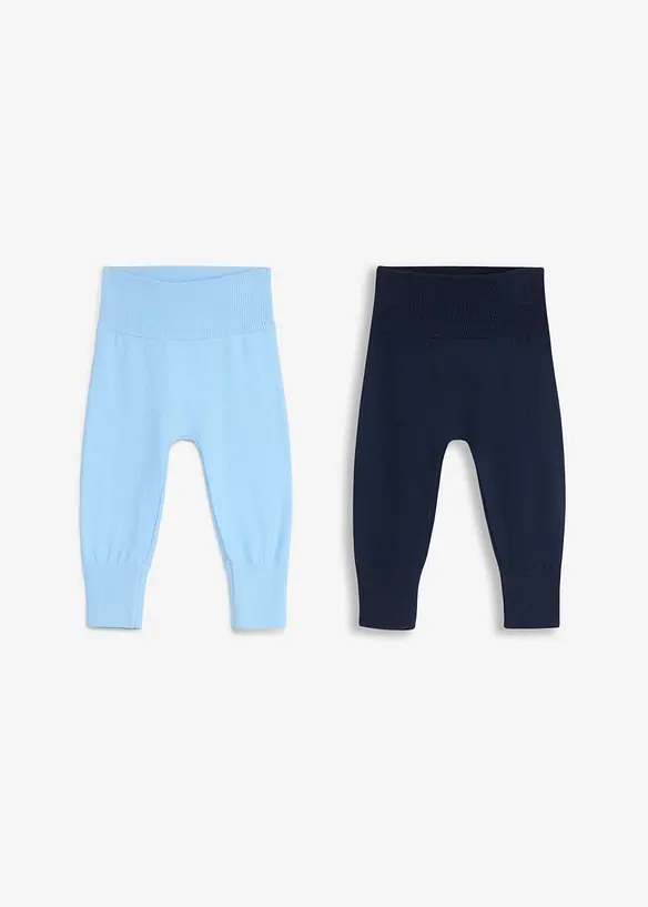 Lots de 2 pantalons &eacute;volutifs en maille de coton m&eacute;lang&eacute;, bonprix