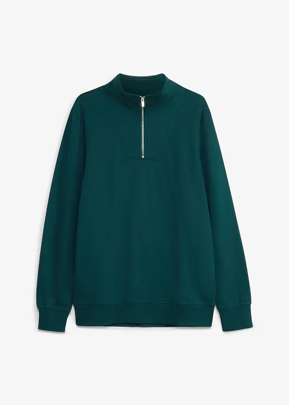 Sweat 100% coton &agrave; col camionneur, bonprix