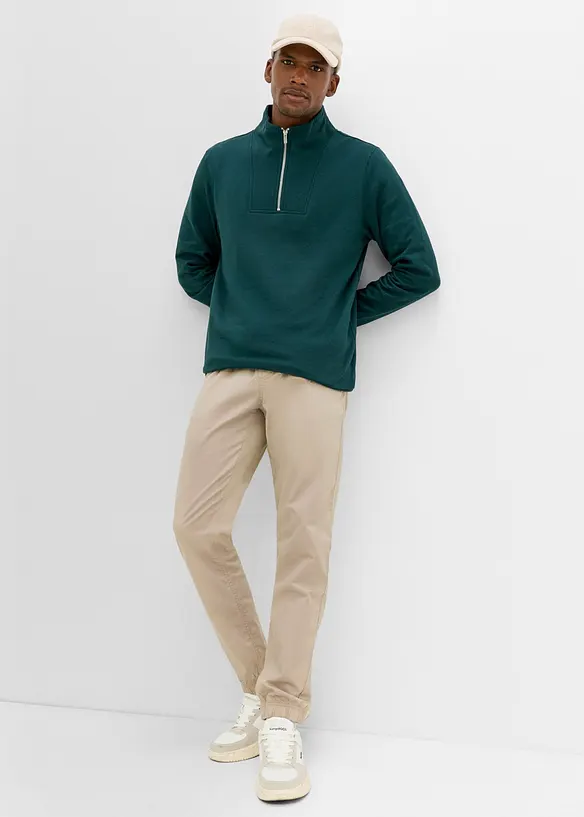 Sweat 100% coton &agrave; col camionneur, bonprix