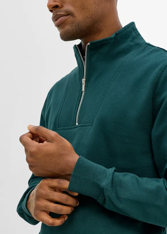 Sweat 100% coton &agrave; col camionneur, bonprix