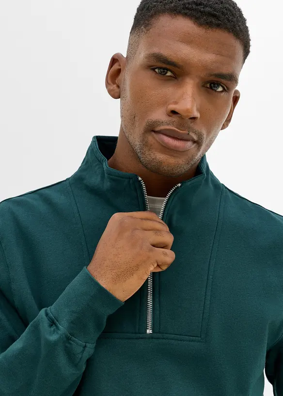 Sweat 100% coton &agrave; col camionneur, bonprix