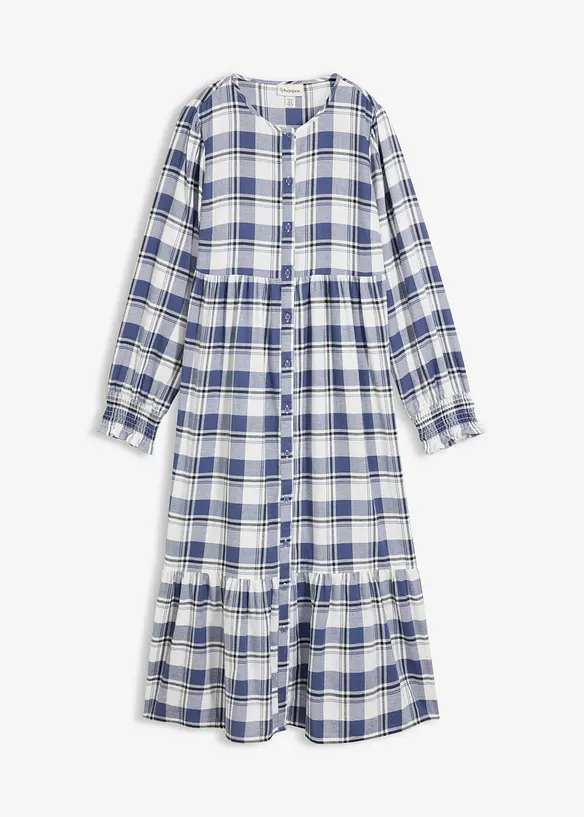 Flanell-Midikleid aus reiner Baumwolle, bonprix