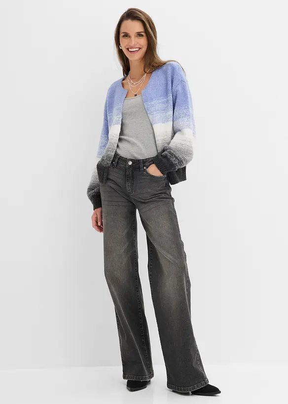Grobstrickjacke aus weichem Woll-Mix, bonprix