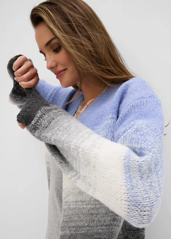 Grobstrickjacke aus weichem Woll-Mix, bonprix