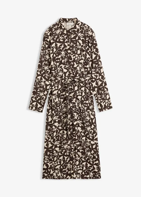 Hemdblusenkleid aus flie&szlig;ender Viskose, bonprix