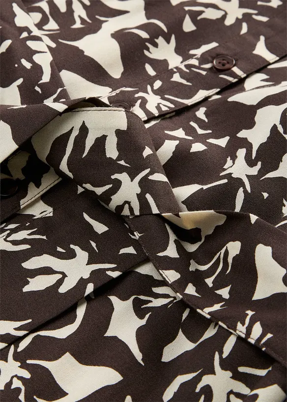 Hemdblusenkleid aus flie&szlig;ender Viskose, bonprix