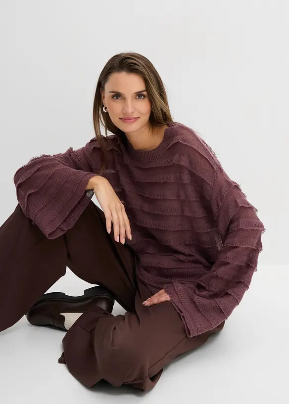 Oversize-Pullover, semi-transparent, bonprix