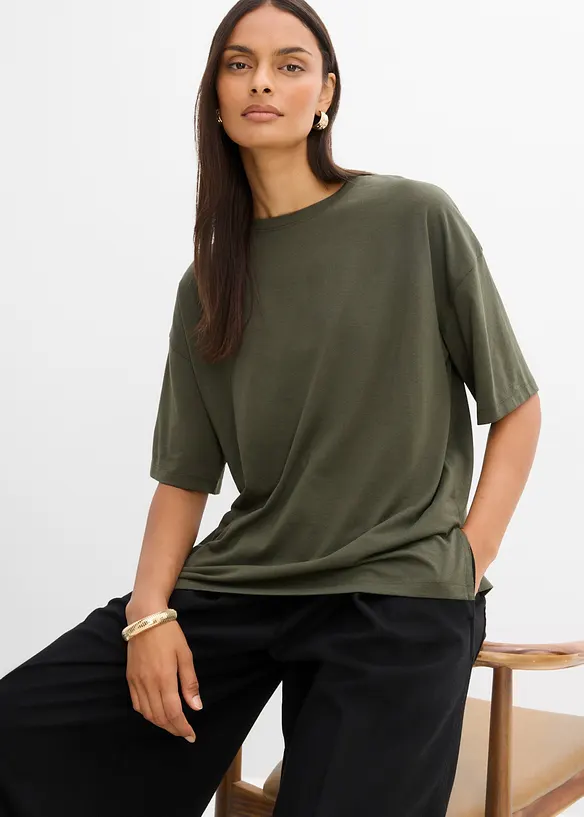 T-shirt oversize en coton m&eacute;lang&eacute;, bonprix