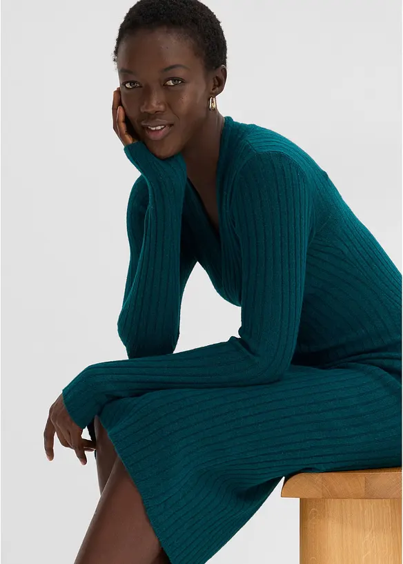 Strickkleid mit Wollanteil, bonprix