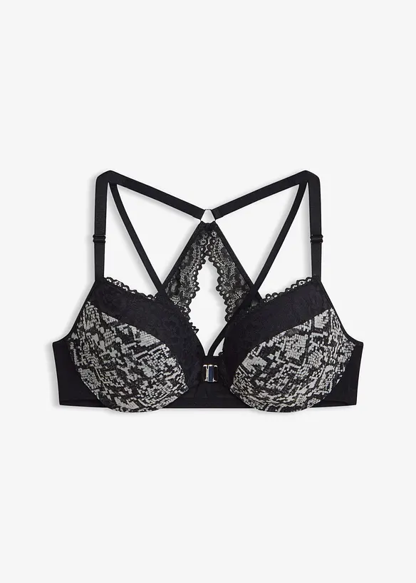 Soutien-gorge &agrave; coques, fermeture devant et imprim&eacute; python, bonprix