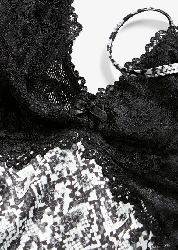 Nuisette en satin &agrave; imprim&eacute; python, bonprix