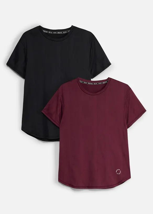 Lot de 2 T-shirts de sport &agrave; s&eacute;chage rapide, bonprix