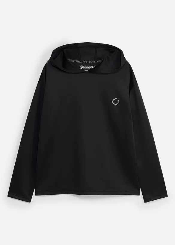 Sweat-shirt &agrave; capuche sportif et oversize, s&eacute;chage rapide, bonprix