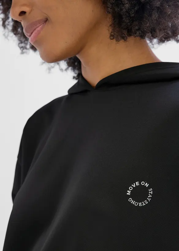 Sweat-shirt &agrave; capuche sportif et oversize, s&eacute;chage rapide, bonprix