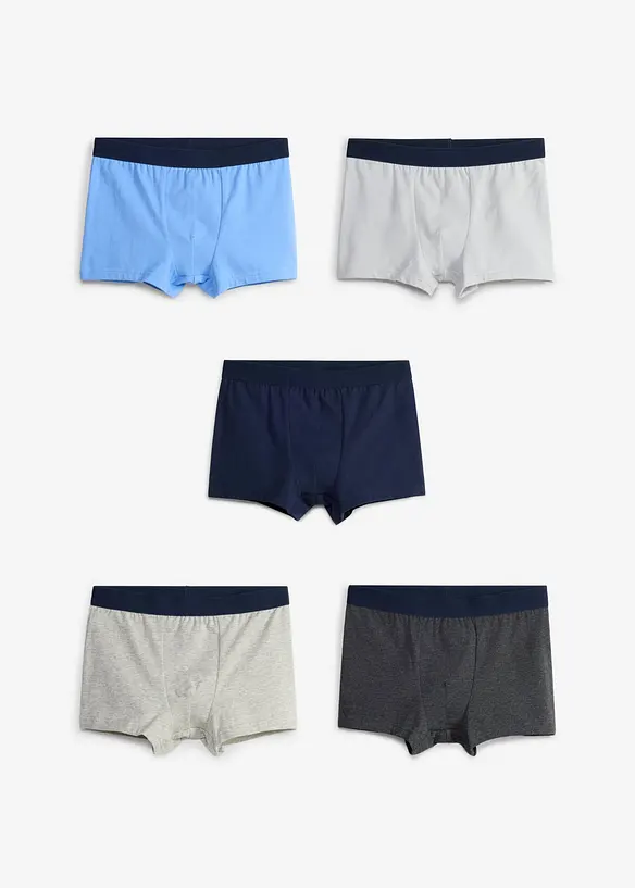 Boxershorts eng mit weicher Bio-Baumwolle (5er Pack), bonprix
