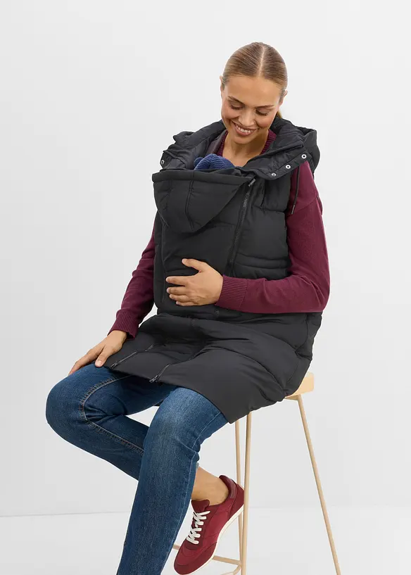 Gilet long sans manches de grossesse avec empi&egrave;cement de portage, bonprix