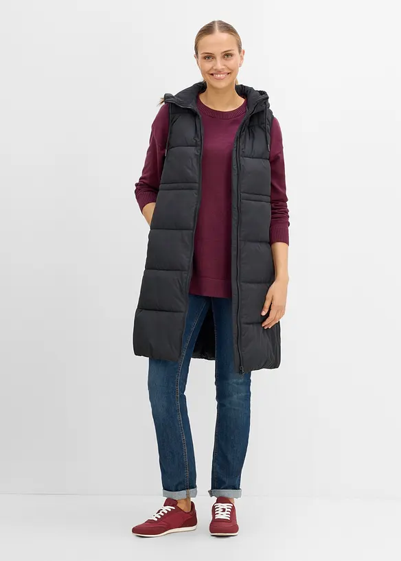 Gilet long sans manches de grossesse avec empi&egrave;cement de portage, bonprix