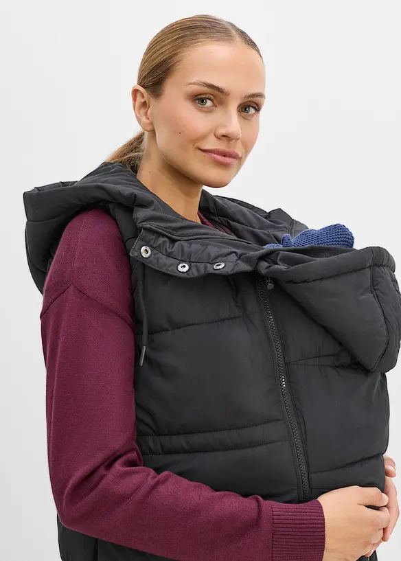 Gilet long sans manches de grossesse avec empi&egrave;cement de portage, bonprix