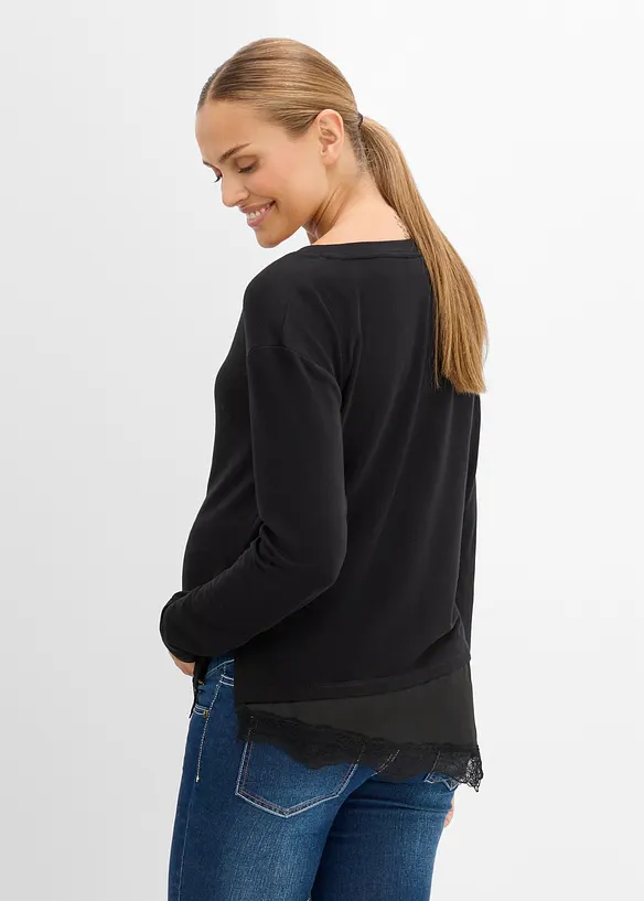 T-shirt de grossesse et d&rsquo;allaitement avec dentelle, bonprix