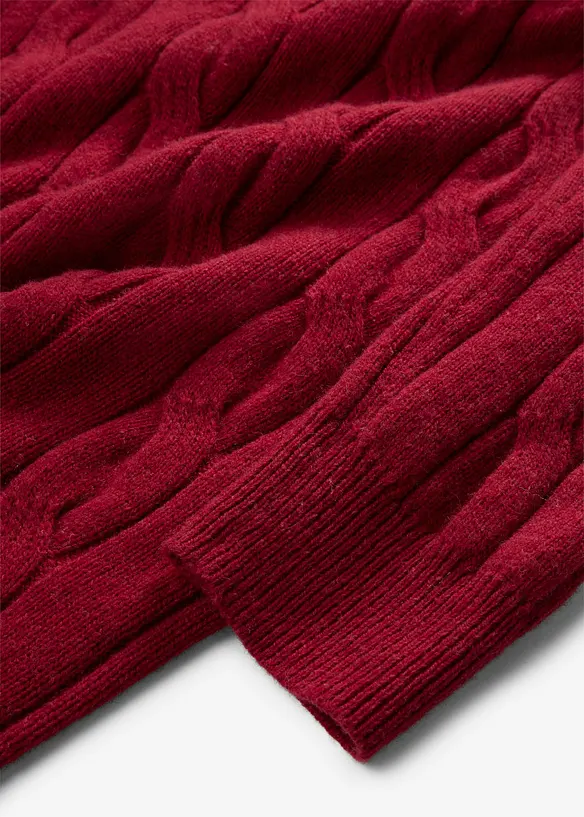 Strickkleid mit Wolle und Zopfmuster, bonprix