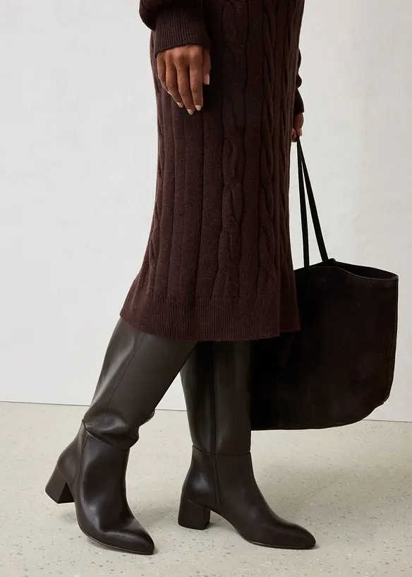 Robe en maille torsad&eacute;e, bonprix