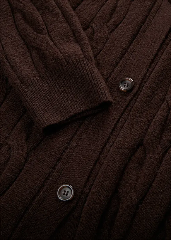 Gilet long et doux en maille de laine m&eacute;lang&eacute;e, bonprix