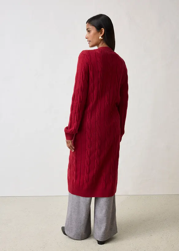 Longstrickjacke aus weichem Woll-Mix, bonprix