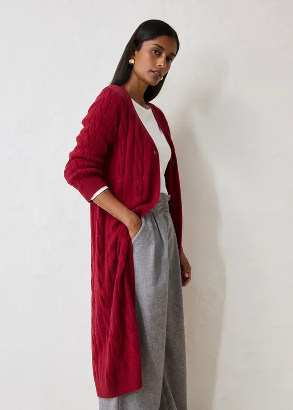 Longstrickjacke aus weichem Woll-Mix, bonprix