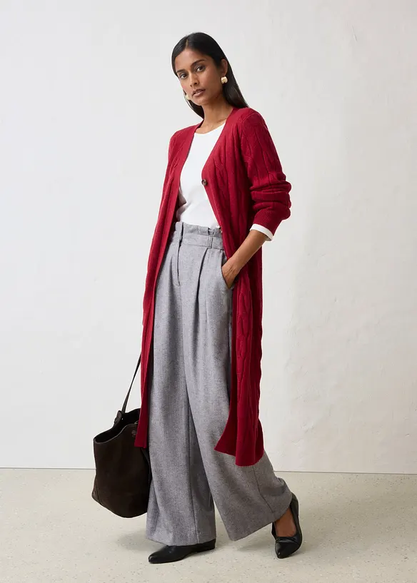 Longstrickjacke aus weichem Woll-Mix, bonprix
