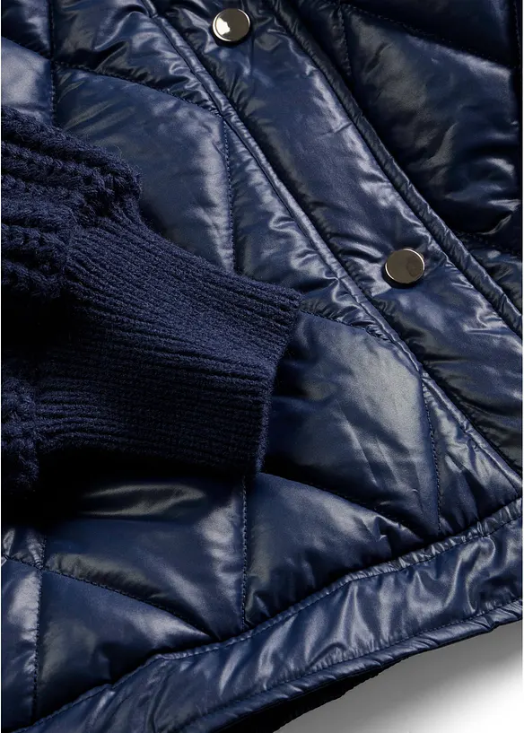 wasserabweisender Stepp-Blouson mit Strick&auml;rmeln, bonprix
