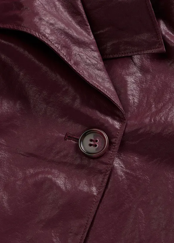 Lederimitat-Jacke in Crinkle-Optik, bonprix