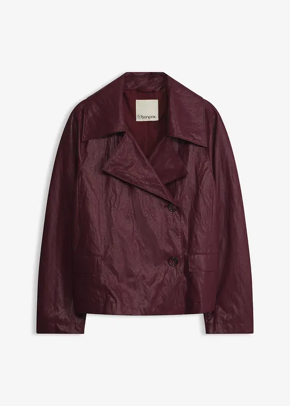 Lederimitat-Jacke in Crinkle-Optik, bonprix